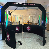 2025 Offre Spéciale fête de mariage utilisée au-dessus de la tête 360 fêtes de machine de cabine photo avec manuel de lampe de lumière de remplissage