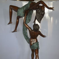 Statue de couple de danseurs en bronze, sculpture de ballet en métal