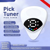 Wholesale 2-in-1 LCD Tuner Battery Guitar Pick Tuner Clip-on/Clip Electric Stringed Instrument Part for Bass Cello Guitar