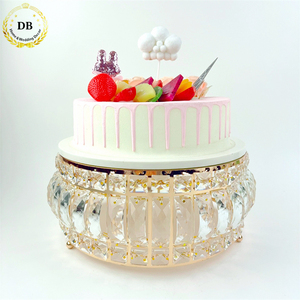 Base de Pastel de Lujo con Espejo Dorado para Decoración de Bodas, Soporte para Pastel, Bandeja de Exhibición de Pasteles, Base de Pastel de Cristal para Cumpleaños - Product Image 1