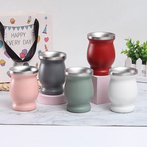 8Oz Custom Logo Geïsoleerd Roestvrij Staal Traditionele Keramische Thee Cup Van Yerba Mate Kalebas Met Stro - Product Image 2