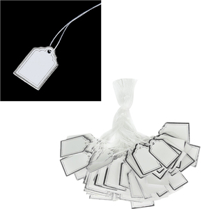 แท็กราคาสี่เหลี่ยมสีเงินแบบนำกลับมาใช้ใหม่ได้500ชิ้นพร้อมสายห้อยสำหรับนาฬิกาเครื่องประดับ - Product Image 2