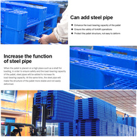 Palettes en plastique simple face à usage intensif en HDPE de haute qualité, étagère de support d'entrepôt réutilisable à haute capacité pour le stockage logistique