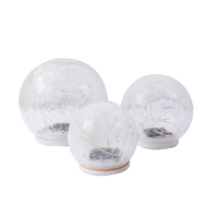 Lampes solaires Led décoratives d'intérieur en verre craquelé, taille moyenne, diam. 12 cm, Globe de décoration, bon marché