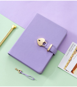 Tùy chỉnh máy tính xách tay <span class=keywords><strong>Organizer</strong></span> Bìa Cứng PU da <span class=keywords><strong>A5</strong></span> cô gái Womens Nhật Ký màu hồng với khóa - Product Image 4