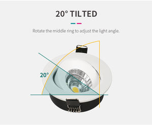 Projecteur de logement intégré pour projets hôteliers d'intérieur LED COB encastrable à gradation réglable Downlight/down Light - Product Image 6