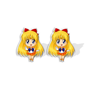 可爱卡哇伊树脂亚克力耳钉时尚动漫美少女战士耳环 - Product Image 3