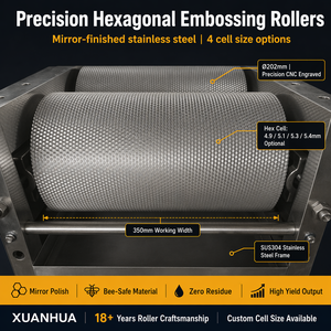 XUANHUA Nouvelle machine automatique de fabrication de feuilles de <span class=keywords><strong>cire</strong></span> <span class=keywords><strong>d</strong></span>'<span class=keywords><strong>abeille</strong></span> 220V PLC Écran tactile HMI Tailles de cellules 4.9-5.4mm <span class=keywords><strong>D</strong></span>écoupe automatique en longueur 304 - Product Image 5