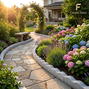 Pietra <span class=keywords><strong>per</strong></span> Bordi da <span class=keywords><strong>Giardino</strong></span> in Granito Bianco Sesamo G603 - Elegante Palizzata Ondulata <span class=keywords><strong>per</strong></span> Aiuole - Product Image 6