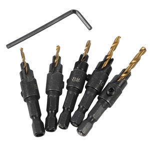 Juego de brocas avellanadoras para madera, broca cónica para orificios con tornillo hexagonal, herramientas de ferretería para avellanado y escariado - Product Image 2