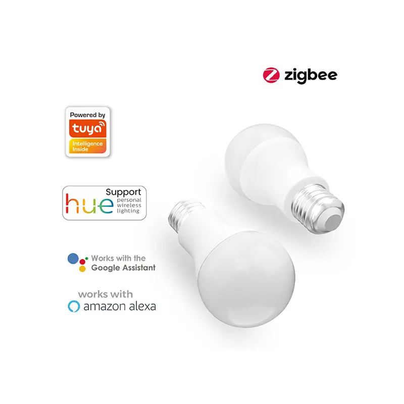 Tuya Zigbee WiFi Smart LED Bulb E26 E27 RGB Dimmable Light Color Bulb Atmosphere Lamp Alexa Google Home Voice Control Smart Bulb