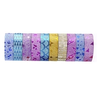 Ruban adhésif wasabi personnalisé avec paillettes brillantes, 15 mm * 3 mètres, activé par l'eau, haute performance, pour masquage décoratif