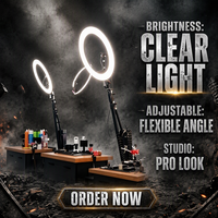 Lampu Fotografi Vlog Dinding, Lampu Salon Kecantikan, Studio, Barber Shop, Ring Light LED 18 Inch dengan Braket Dinding