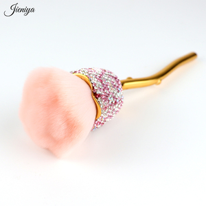 Fournisseur de produits pour <span class=keywords><strong>ongles</strong></span> en gros : Pinceau à <span class=keywords><strong>ongles</strong></span> en nylon à tête ronde style rose, outil de nettoyage pour nail art, pinceaux à poudre, pinceau dépoussiérant - Product Image 4