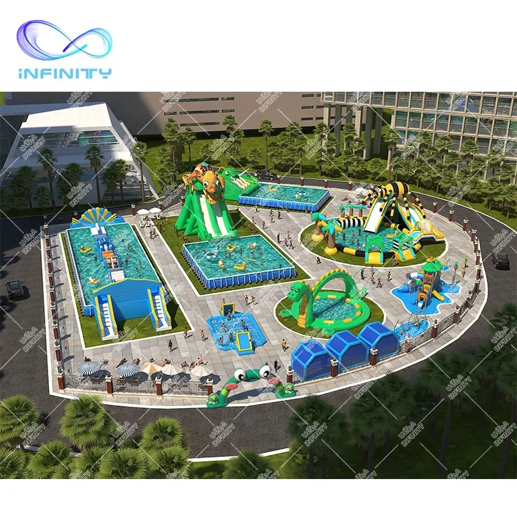 hot new aviva aqua park inflatable fun amusement park inflatable water slide park for kids play
