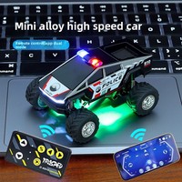Modèle de voiture de police électrique en métal moulé sous pression 1:64, mini véhicule de patrouille pour enfants, collection de présentation de bureau, cadeau, vente en gros