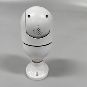 Caméra d'ampoule intelligente avec contrôle par application, caméra de sécurité WiFi pour usage domestique et extérieur, corps en plastique blanc, objectif rotatif, vision nocturne - Product Image 5