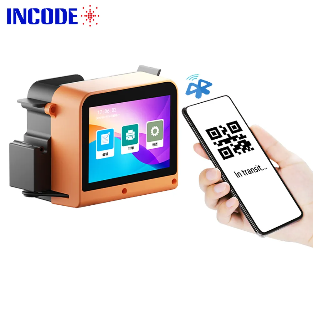 INCODE mesin cetak Barcode, mesin cetak tanggal Encoder nomor Batch karton Inkjet kotak kemasan luar pistol Inkjet