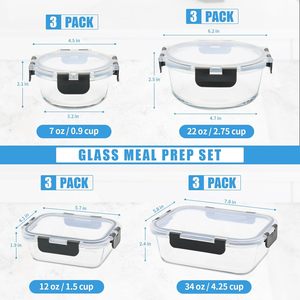Multifunctional <b>Stackable</b> Glass Take Away Food <b>Lunch</b> <b>Box</b> with Food Grade PP Lid Glass Container - Product Image 2