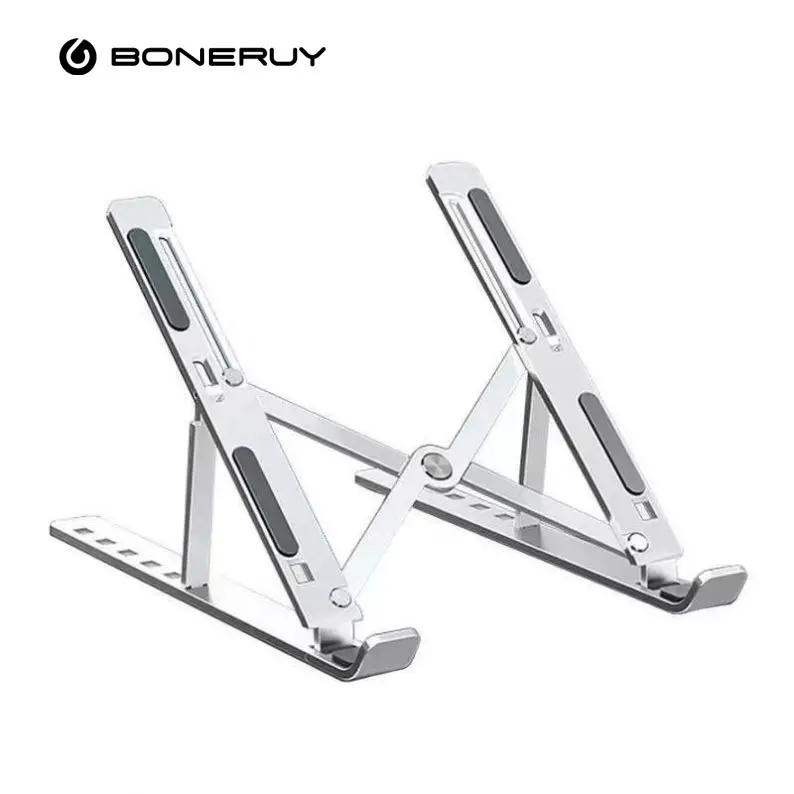 Boneruy Suporte dobrável para notebook e laptop, suporte de mesa ajustável em altura de alumínio para DJ, ideal para escritório doméstico