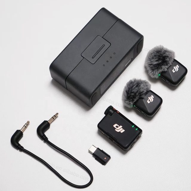 DJI Mic Mini Wireless Mic(2 TX + 1 RX + Charging Case) Compatible with iPhone Android Camera 48H Battery for Vlog Interview Live