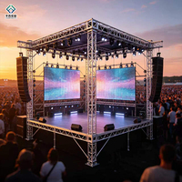 Système de scène modulaire carrée extérieure en treillis d'aluminium pour concerts, scène événementielle portable pour expositions et festivals