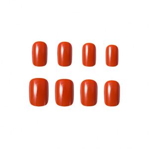 Faux ongles courts couleur unie, style européen et américain, simples et détachables, vente en gros - Product Image 5