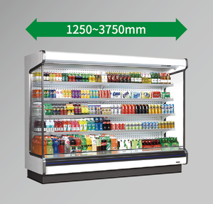 W1250 Open Multi <b>Deck</b> Dairy Beverage Display D1050 H2100 Remote Type 220V Stainless Steel LED for Convenience Store - Product Image 5