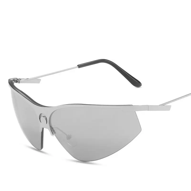 New Outdoor Sports Sunglasses Men Half Frame Shades Sun Glasses Driving Oversized Wrap Around Eyewear Glasses