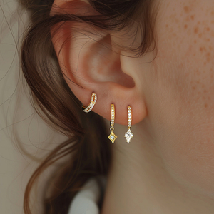 Luxury Fashion Fine Jewelry 925 <strong>Sterling</strong> <strong>Silver</strong> 18K Gold Plated Cubic Zircon Huggie <strong>Hoop</strong> Drop Dangle <strong>Earrings</strong> for Women - Product Image 4