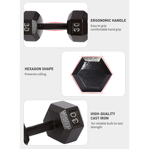 Biểu tượng tùy chỉnh hình lục giác quả tạ 40kg 100LB mancuernas hexagonales thẳng xử lý hình lục giác Trọng lượng Đen hình lục giác quả tạ - Product Image 4