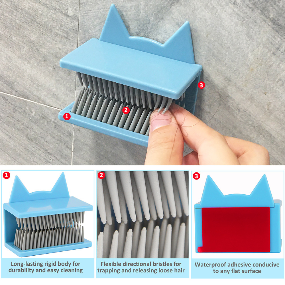 DS1345 Sink Bathtub Bathroom Hair Trap Stopper Shower Hair Collector Drain Protector Wall Mounted Silicone Shower Hair Catcher · image 3