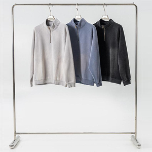 Sudadera con capucha unisex W2430 de algodón de alta calidad, con cremallera de un cuarto, oversize, ecológica, con logo personalizado, para hombre, lisa, de peso pesado. - Product Image 2
