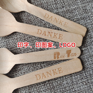 Cucharas de madera biodegradables desechables, cuchillos y tenedores de madera, cucharas de postre estilo occidental, tenedores para frutas, pedidos al por mayor - Product Image 5