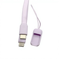 Cable USB C a USB C de 6 Pulgadas con Cordón, Carga Rápida PD de 60W, Cable de Carga Trenzado Corto, Varios Colores Macaron