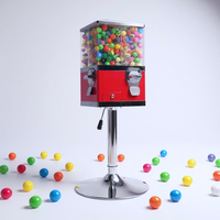 Distributeur de bonbons et de chewing-gums commercial mini à 4 têtes, à monnayeur, avec support, pour enfants, prix usine de gros