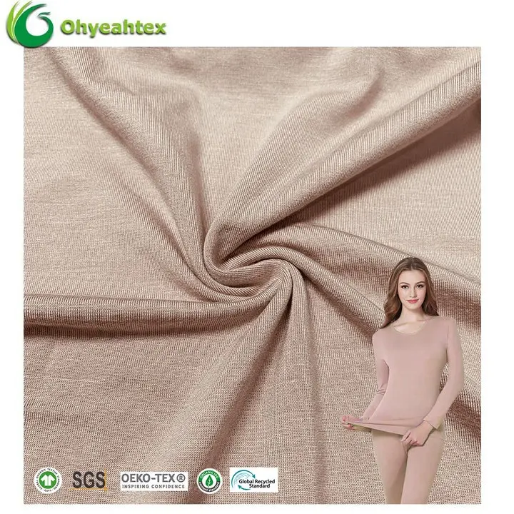 OEKO-TEX Tiêu Chuẩn 100 Vải Dệt Kim Hữu Cơ Bền Vững Chống Vi Khuẩn 95% Tre 5% Spandex Cho Lounglass