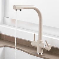 Robinet 3 voies DOGO RO System pour évier de cuisine, en acier inoxydable 304, granit Avena, eau chaude, eau froide et eau pure