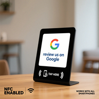 Precio de fábrica alto inteligente a prueba de manipulaciones Ntag213 logotipo personalizado en blanco redes sociales Avis Google Review Nfc TARJETA DE MESA soporte acrílico