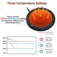 Intelligente 3-Temperatur-Stufen Elektrische Getränke-Wärmeplatte Tassenwärmer mit Auto-Abschaltung Kaffeetassenwärmer für Büro und Zuhause