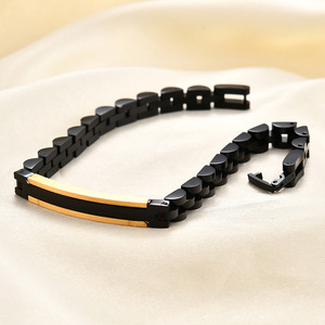 Correa de reloj de acero inoxidable, pulsera de 6mm de ancho, hebilla ajustable, color dorado y negro, joyería para mujer - Product Image 2
