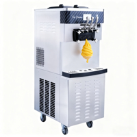 Machine à glace molle professionnelle grande capacité 58L/h, finition argent/noir, 137,5 KG, 220V, pour la production de lait glacé, offre spéciale