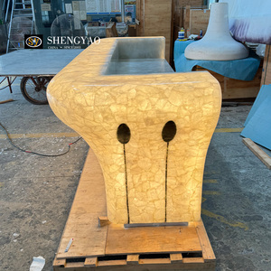 Backlit đá sang trọng đá cẩm thạch trắng pha lê thạch anh đá phiến với ánh sáng LED cho bàn tiếp tân - Product Image 6