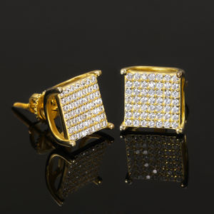 ईवेन गहने रॉक हिप हॉप पुरुषों के लिए पुरुषों के लिए पूरी तरह से तैयार किया गया वर्ग कान के स्टड महिला फैशनेबल बालियां - Product Image 3