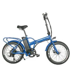 20 "personalizado OEM 48V 500W Motor 14AH batería de litio 40 KM/H velocidades estante trasero eléctrico Big Fat 4,0 Neumático de nieve bicicleta plegable para adultos