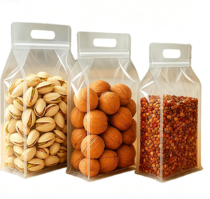 Sacchetto Trasparente con Zip, Grado Alimentare BOPP+CPP, Spessore 0,5mm, Stampa Rotocalco, Fondo Quadrato, Riciclabile, per Caramelle e Caffè - Product Image 3