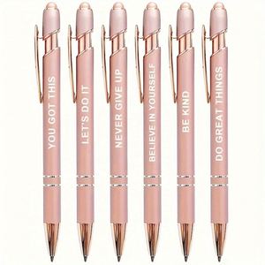 Bolígrafos Stylus para Pantallas Táctiles, Paquete de 6, Color Oro Rosa, Bolígrafos Inspiradores con Punta Mediana de 1.0 mm, Regalos para Enfermeras - Product Image 1