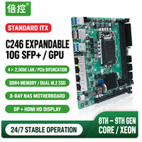 Carte mère C246 NAS ITX avec processeur i5 8500, i3 9100, i7 9700, 8 SATA, double M2, 4 ports, 2 ports 2.5GbE, Intel i226V