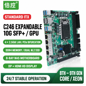 C246 NAS ITX Motherboard with i5 8500 i3 9100 i7 9700 8 SATA Dual M2 4 Port 2 Point 5GbE Intel i226V - Product Image 4
