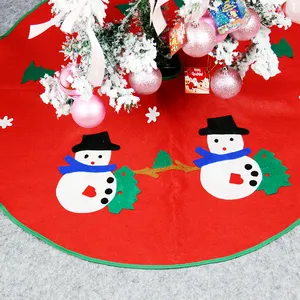 安いクリスマスツリーカーペット装飾アップリケ雪だるまサンタクロース不織布フェルトスカートツリークリスマス